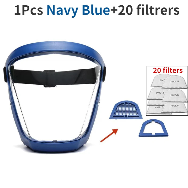 Kitchen Transparent Full Face Shield Home Oil-splash Proof Eye Facial Anti-fog Head Cover Safety Glasses