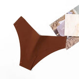 WarmSteps – Kit com 10 calcinhas femininas sem costura, em tecido "seda gelada" (ice silk), modelo com corte em V, tamanhos XS a L.