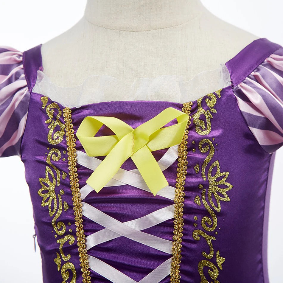 Fantasia de Princesa Rapunzel para Meninas – Cosplay Infantil para Halloween, Aniversário, Festa, Concurso ou Carnaval