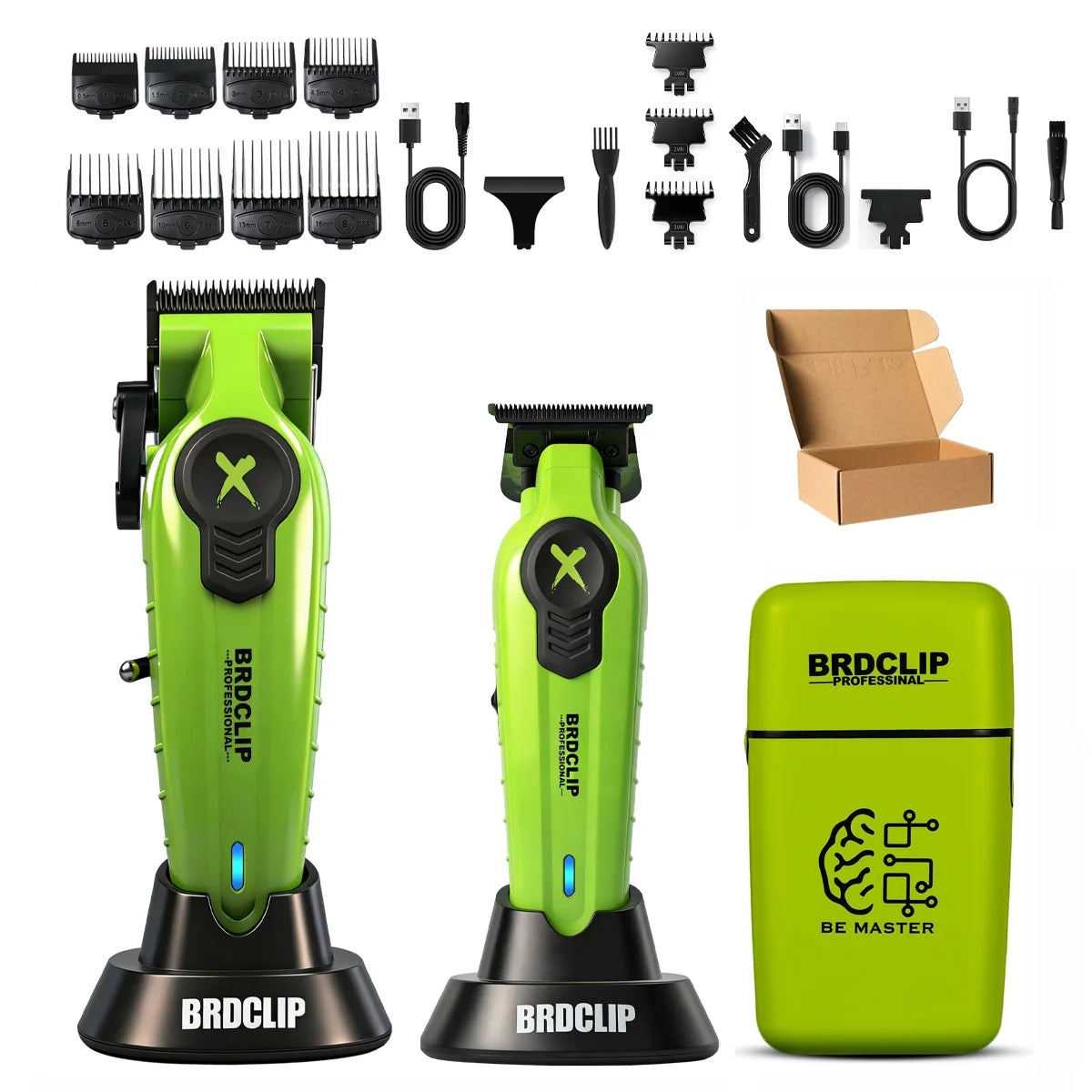 BRDCLIP New White Professional FA1C-T-609 Barber Hair Clipper Set Men's 10000RPM Electric Shaver Hair Trimmer Barbershop Tools