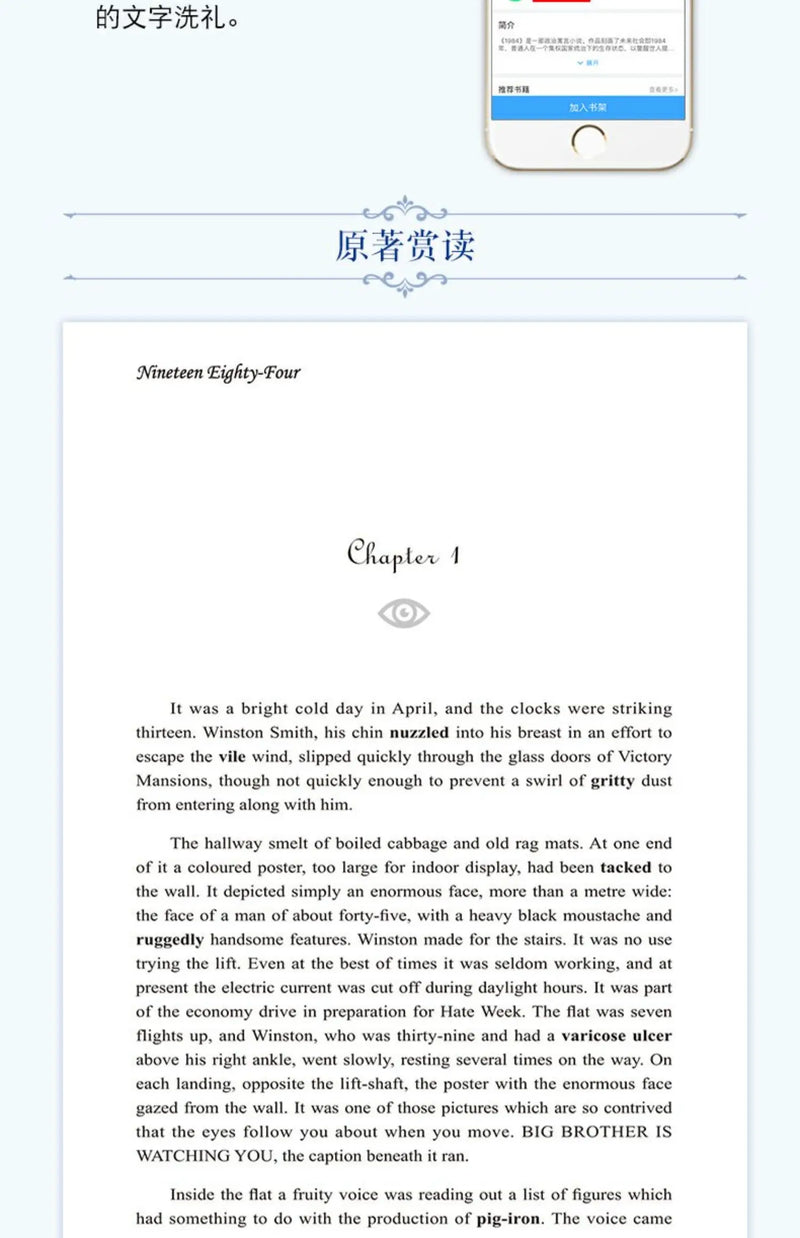 English Novel Book Nineteen Eighty-Four English Original Version 1984 World Classic Literature Fiction Book Genuine Libros