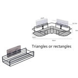 Wall-Mounted Bathroom Shelf, Shower Shelf, Shampoo Storage Rack, Kitchen Spice Corner, Punch-Free, Accessories 