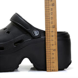 Sandalias de tacón alto y grueso para mujer, zapatos de playa y jardín, impermeables, con suela suave de 9 cm, para verano, 2024 