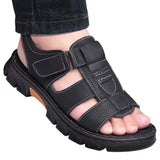 2024 New Men's Thick-soled Outdoor Sandals Non-slip Beach Shoes Artificial Leather 
