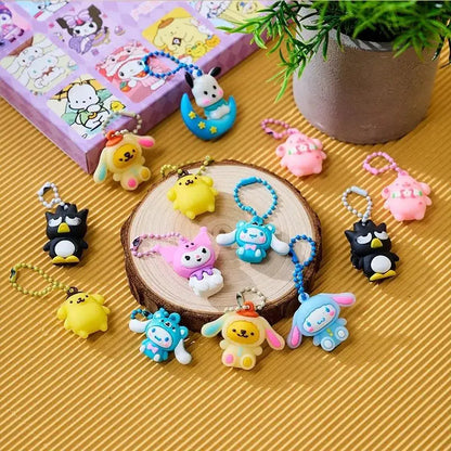 Sanrio Doll Cartoon Gift Box, Hole Music Outfit, Children's Handmade Cute Surprise Blind Box, presente de aniversário, novo, 40pcs