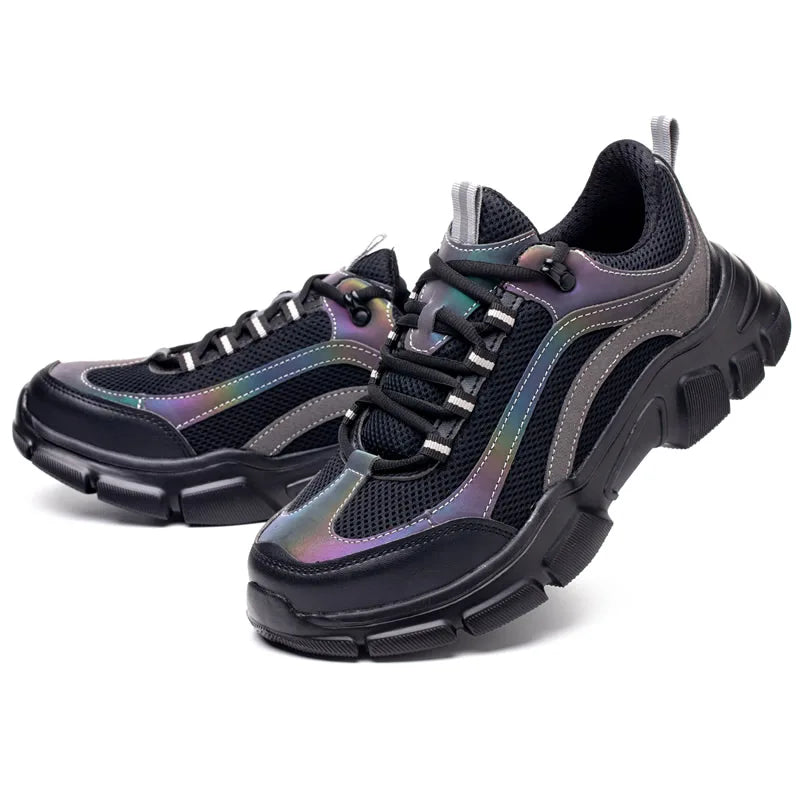 Zapatos de seguridad para mujer, zapatos de trabajo con puntera de acero, zapatillas ligeras de trabajo para hombre, botas de trabajo indestructibles, zapatos unisex para mujer. 