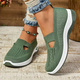 Sapatilhas de malha macia para mulheres, conforto respirável, calçados esportivos casuais, leves, ocas, sapatilhas de malha, verão