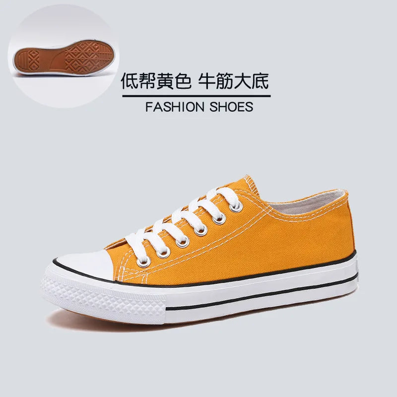 Korean Style Men's Low-cut Lace-up Sneakers Casual Canvas Shoes Fashion Student Parent-child Shoes 