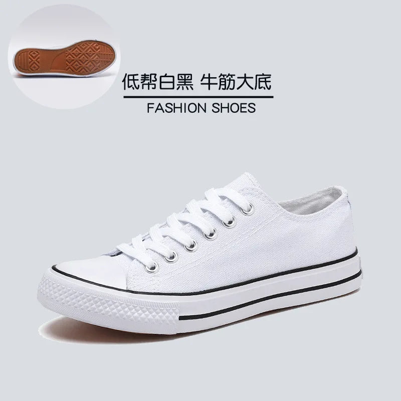 Korean Style Men's Low-cut Lace-up Sneakers Casual Canvas Shoes Fashion Student Parent-child Shoes 