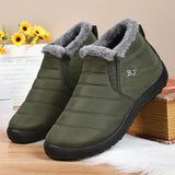 Zapatos de algodón, nuevas botas de nieve de invierno para parejas con botas de algodón grueso y afelpado, zapatos para caminar de PU cálidos e informales. 