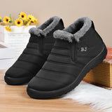 Zapatos de algodón, nuevas botas de nieve de invierno para parejas con botas de algodón grueso y afelpado, zapatos para caminar de PU cálidos e informales. 