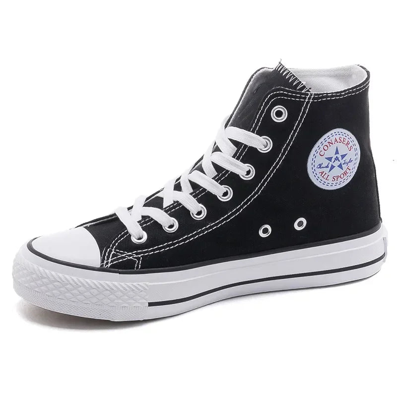 Sapatos de lona alta para homens e mulheres, estilo casal, versão coreana nova para estudantes, sapatos masculinos da moda, confortáveis sapatos Ins Board