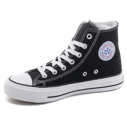 Sapatos de lona alta para homens e mulheres, estilo casal, versão coreana nova para estudantes, sapatos masculinos da moda, confortáveis sapatos Ins Board