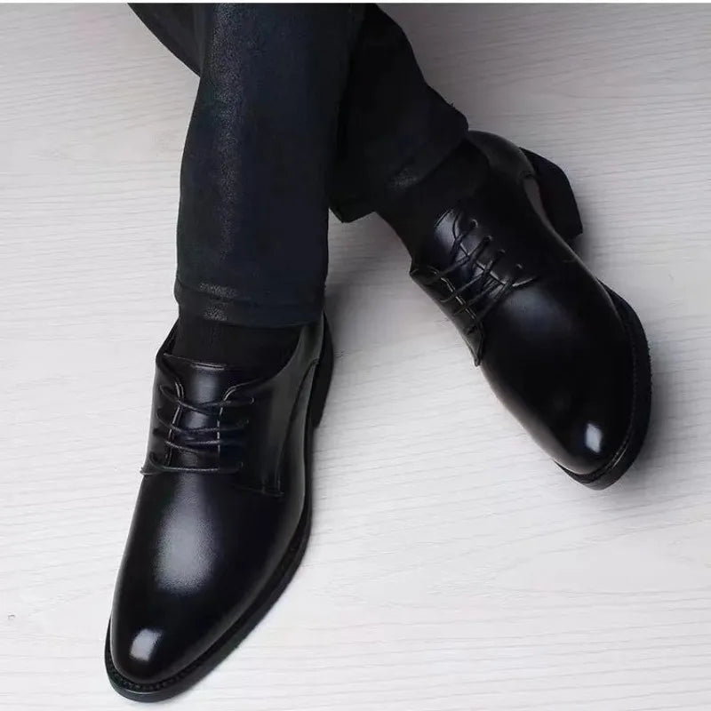 Men's formal leather shoes casual single lifting shoes British suit shoes spring and autumn 