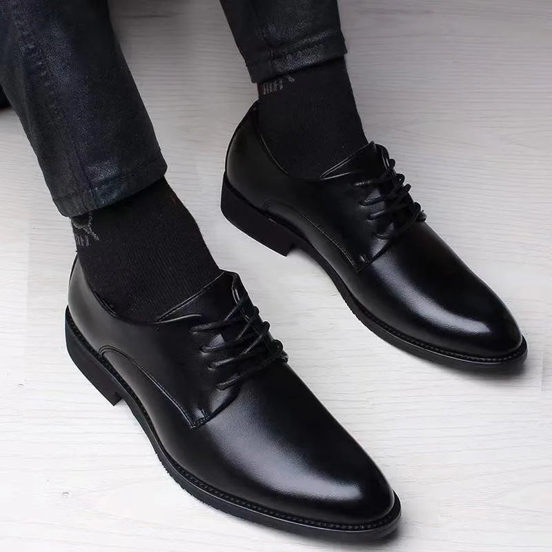 Men's formal leather shoes casual single lifting shoes British suit shoes spring and autumn 