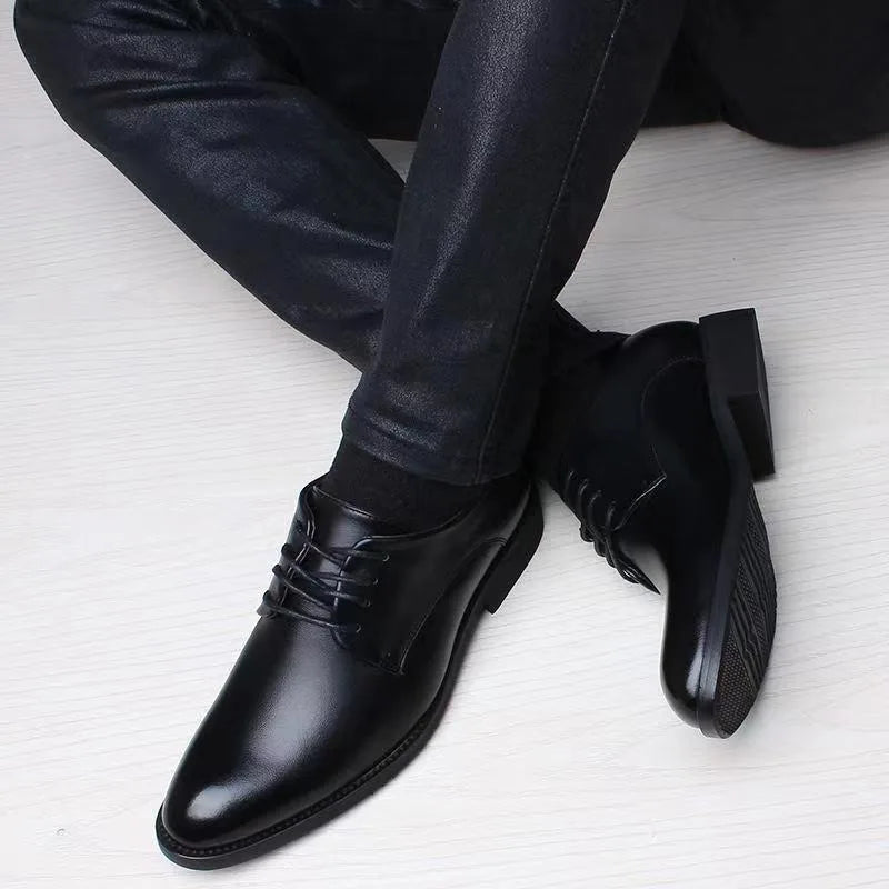 Men's formal leather shoes casual single lifting shoes British suit shoes spring and autumn 