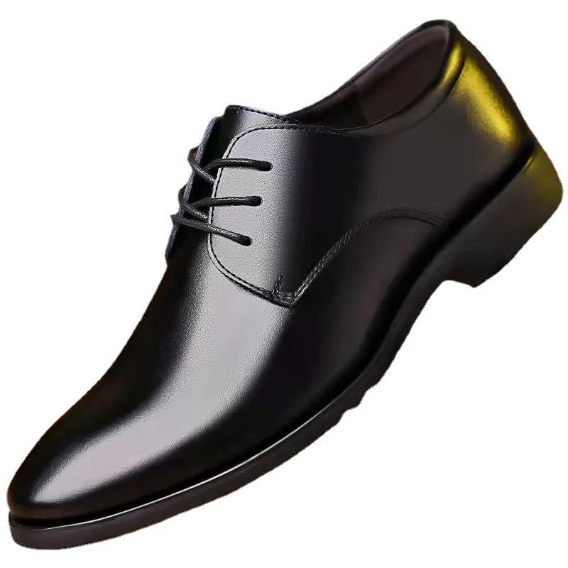 Sapatos masculinos de couro formais casuais, sapatos individuais de elevação, terno britânico, primavera e outono