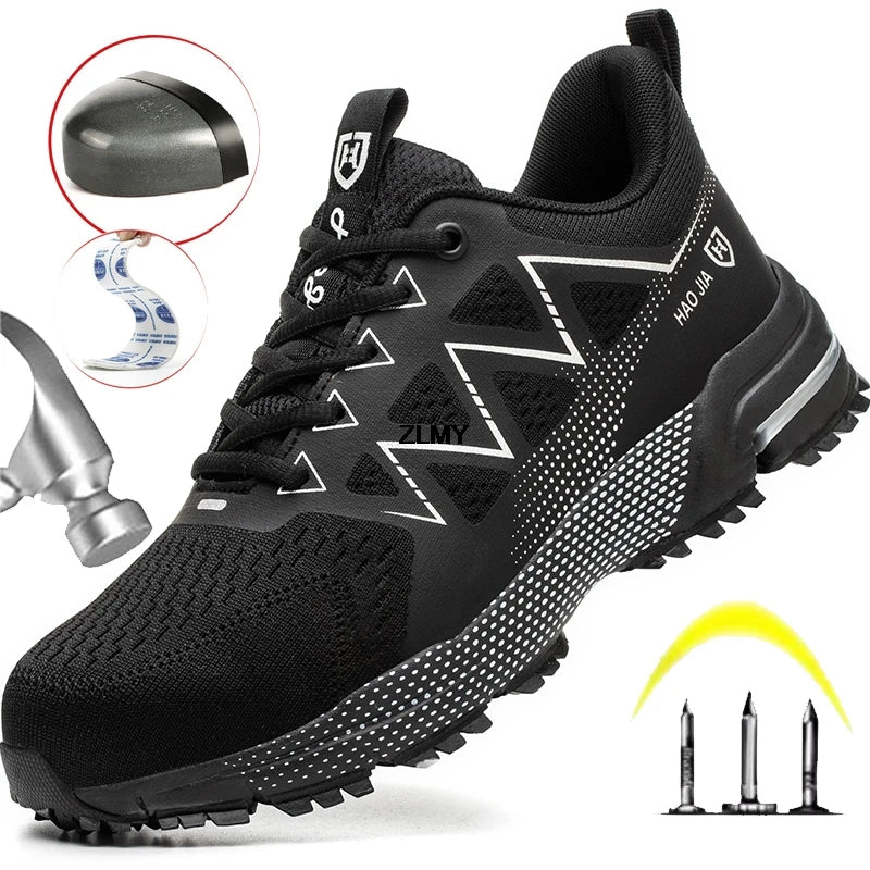 Men's Safety Shoes Toe, Puncture-Proof Sneakers, Breathable Work Boots, Comfortable Shoes, Men's Safety Boots, Fashion 