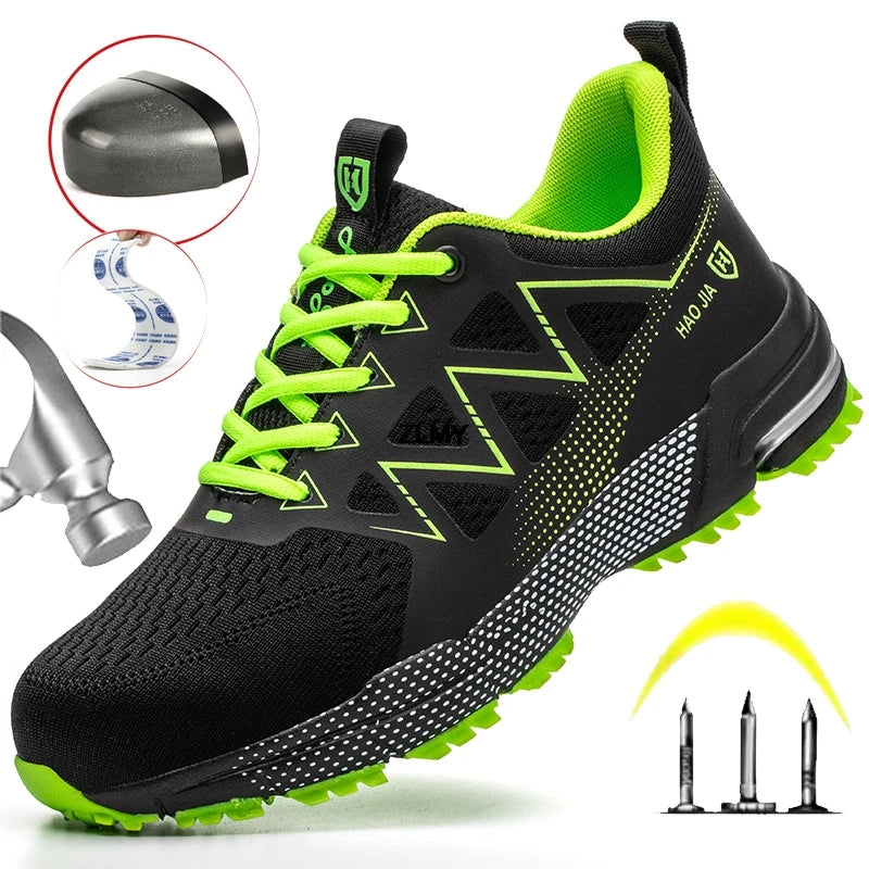Men's Safety Shoes Toe, Puncture-Proof Sneakers, Breathable Work Boots, Comfortable Shoes, Men's Safety Boots, Fashion 