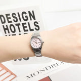 Relógio feminino Casio elegance quartzo - aço inoxidável  calendário duplo resistente a agua 30m