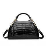 Alligator Patent Leather Shoulder Crossbody Handbags for Women, Luxury Brand Designer Hobo Bags, Two-Layer Sac
