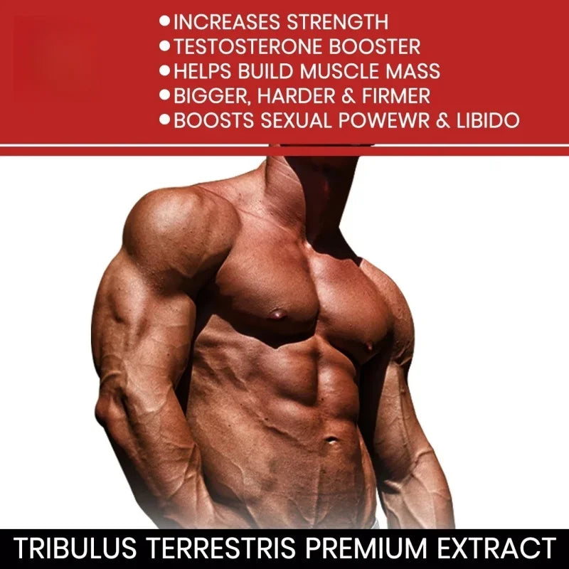 Tribulus Terrestris 5000mcg Extract 96% Saponins - Testosterone Booster Transdermal Patches, 30 Patches