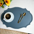 1/4/6PCS Shaped PU Placemat Set Faux Leather Kitchen Dining Table Pad Luxury Black Pink Green Place Mat Tableware Cafe Pad 식탁매트
