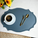 1/4/6PCS Shaped PU Placemat Set Faux Leather Kitchen Dining Table Pad Luxury Black Pink Green Place Mat Tableware Cafe Pad 식탁매트