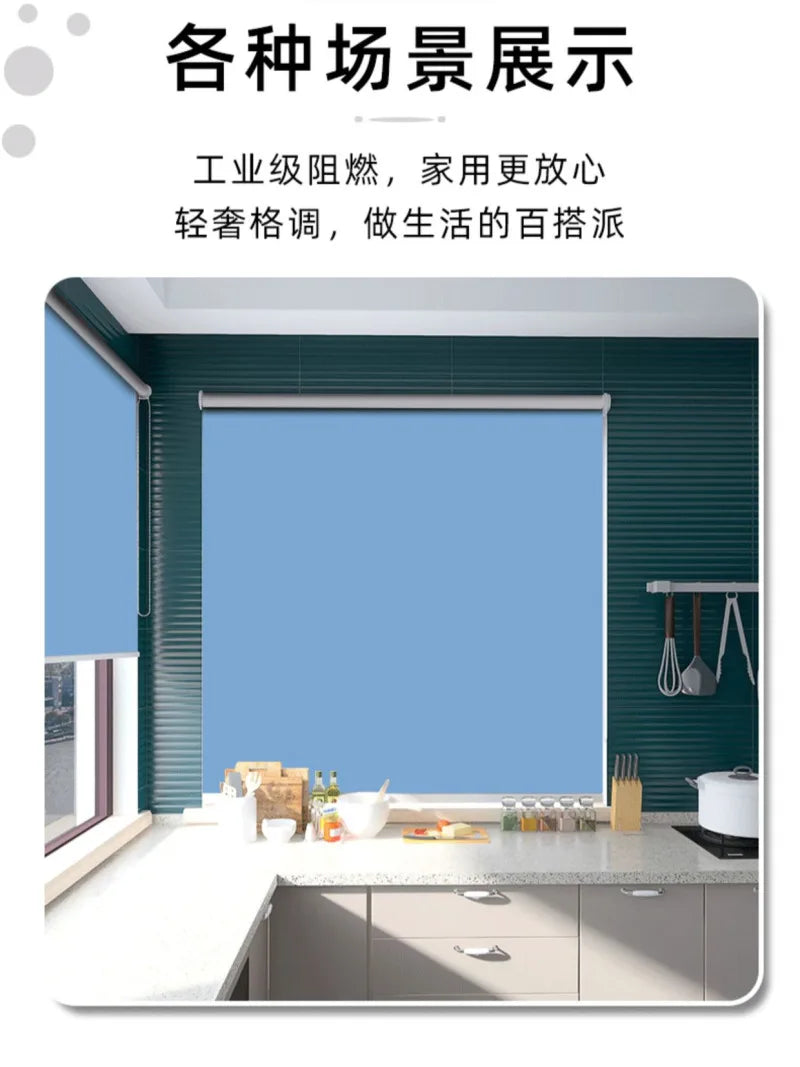 Persianas enrollables elevables para balcón, sin perforaciones, cortinas de tela completamente opacas, persianas enrollables para baño, dormitorio de otoño e invierno