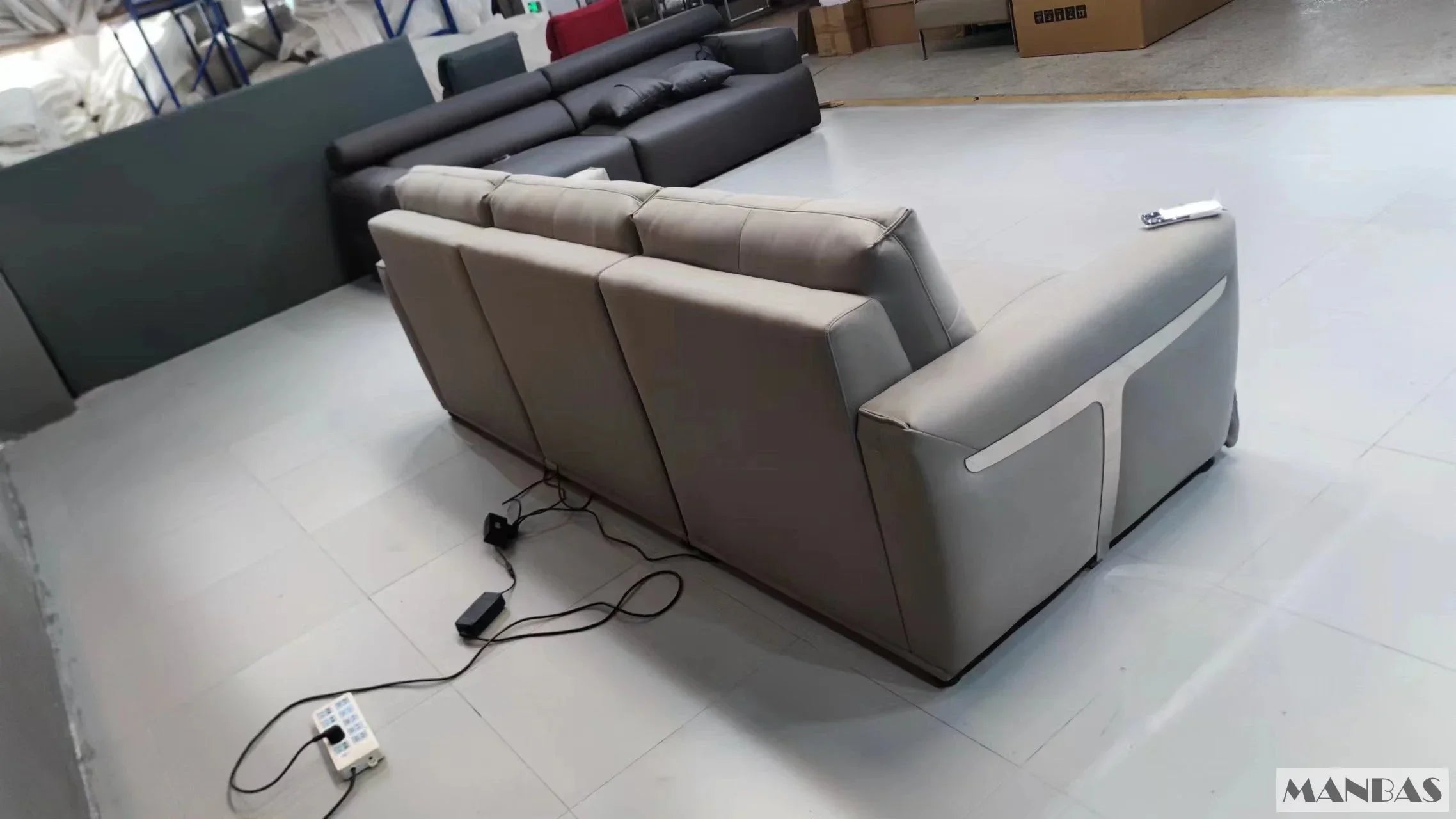 MINGDIBAO Electric Convertible Sofa Bed Italian Genuine Leather Sleeper Couch Multifunction Folding Sofas Beds for Cinema Room