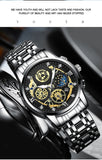 BINBOND Luxury Fashion Casual Quartz Men Watch Stainless Steel Strap Luxury Dial Luminous 30M Waterproof Business Men Wristwatch