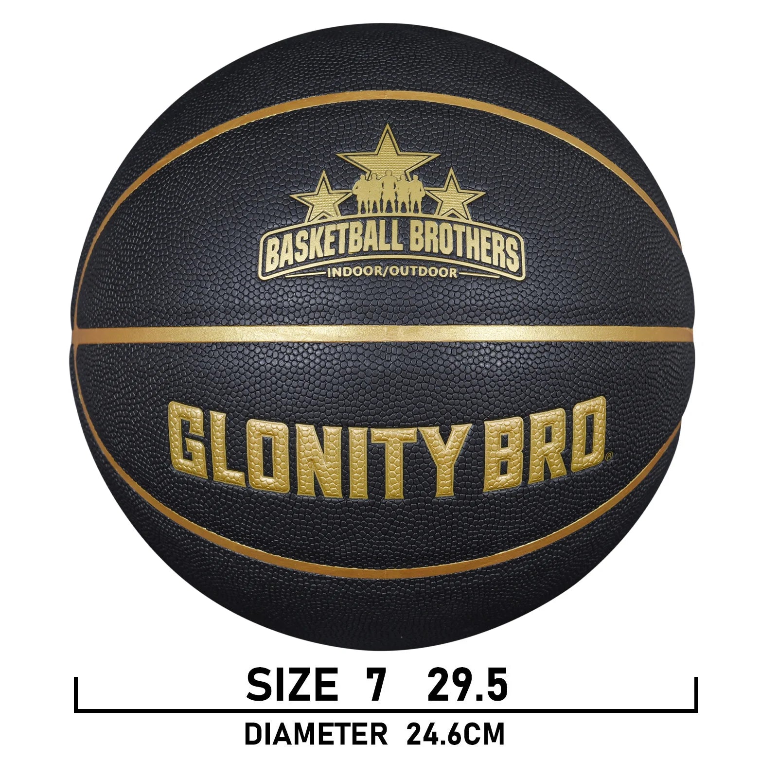 Black Gold Basketball Official Size 7 Composite Leather For Men's and Women's Outdoor Indoor Durable Training Ball High Quality
