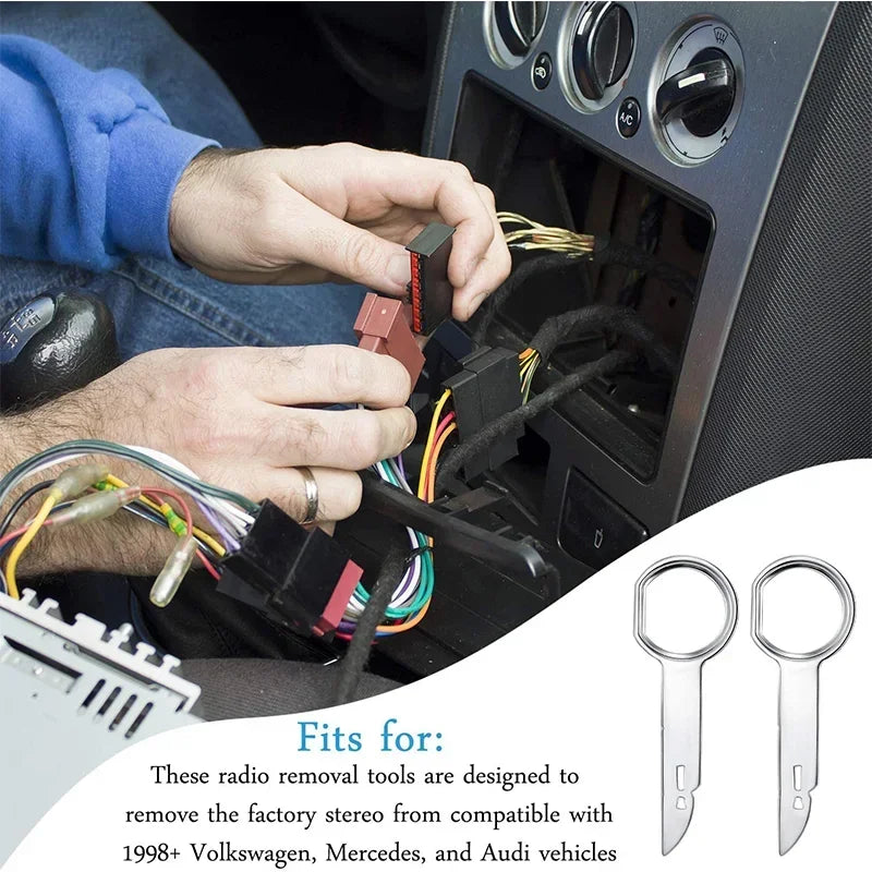 4 pçs ferramenta de remoção de rádio do carro chave estéreo útil rádio estéreo liberação remoção instalar ferramenta acessórios reparo do carro remoção