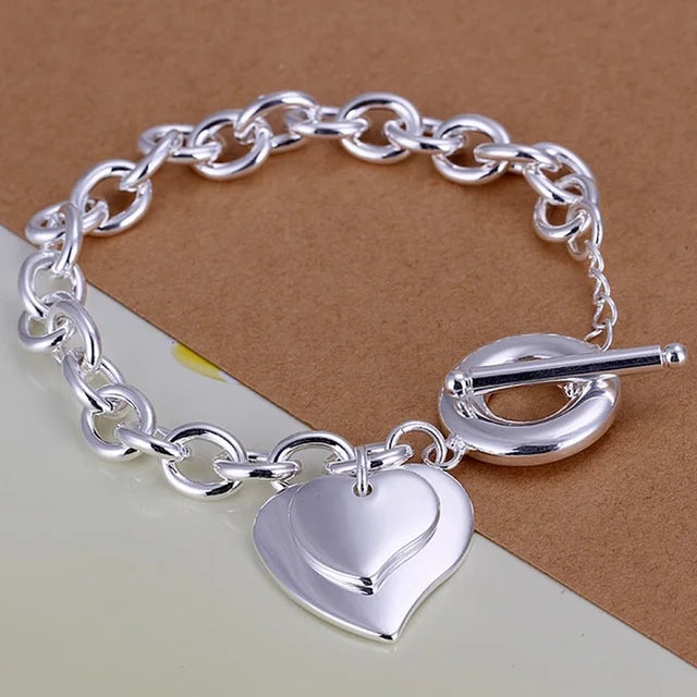 Fine 925 Sterling Silver Bracelet for Women and Men, Noble Nice Chain, Solid Charms, Wedding Party Gift, Fashion Jewelry, Hot Model 