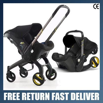 Compact Baby Stroller 4 in 1 Car Seat Lightweight Stroller 3 in 1 Pushchair All in One Travel System for Newborns Pram Doona