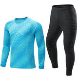 Men Kid 2024 Soccer Goalkeeper Uniform Protective Sponge Long Sleeve Football Training Goalkeeper Top Soccer Jersey Pants Custom