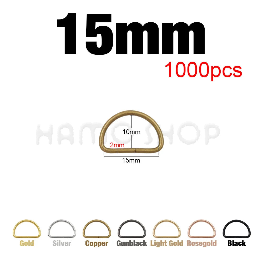 Hebilla ajustable de metal con anilla en D para correas de mochilas, bolsos, collares de gato y perros, accesorios de bricolaje, 20-1000 unidades