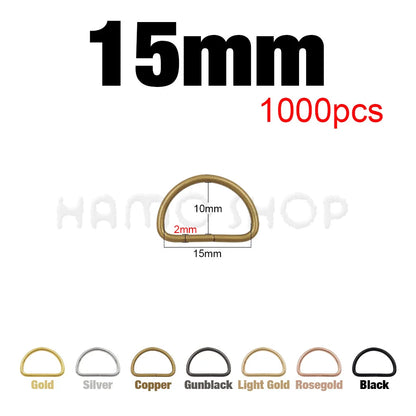 Hebilla ajustable de metal con anilla en D para correas de mochilas, bolsos, collares de gato y perros, accesorios de bricolaje, 20-1000 unidades