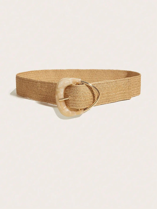 1PC Boho Summer Elastic Wide Waist Belt Women's Decorative Woven Belt for Dresses Suits Beach Vacation Casual Outfits