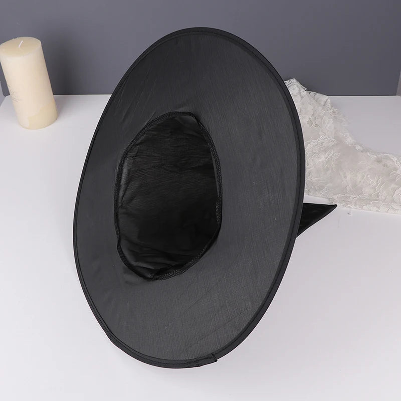 1Pc Halloween Black Witches Hat Cap Hanging Witches Hats Costume Accessory For Halloween Party Cosplay Favor Role Play