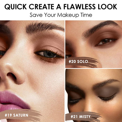 FOCALLURE Lápiz de sombra de ojos perlado de 24 colores, resistente al agua, con brillo, pigmento brillante, delineador en barra, herramientas de maquillaje
