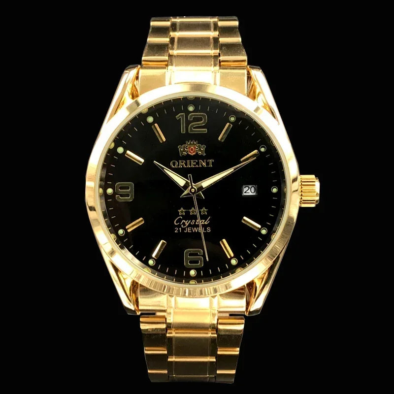 Orient Double Lion Classic Watch Series Men's Watch Stainless Steel Band Luxury Multi-Function Automatic Mechanical Tourbillon