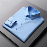 Men's Casual and Fashionable Long Sleeved Solid Color Shirt Non Ironing and Wrinkle Resistant Business Top