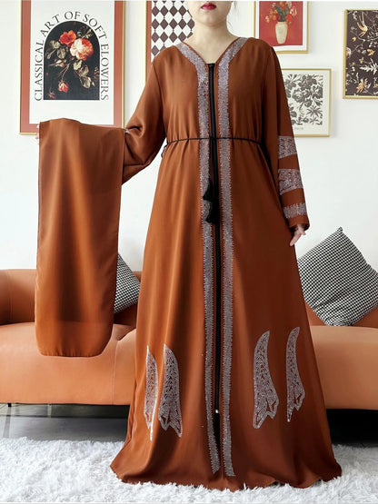 Vestido elegante de gasa para mujer, abaya abierta con cremallera, ropa musulmana, cárdigan islámico, abaya, nuevo