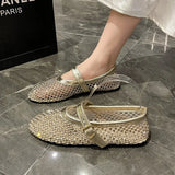 Women Mesh Ballet Flats Sandals New Flats Comfortable Round Toe Shoes Women Ballerina Trend Breathable Casual Walking Sandals