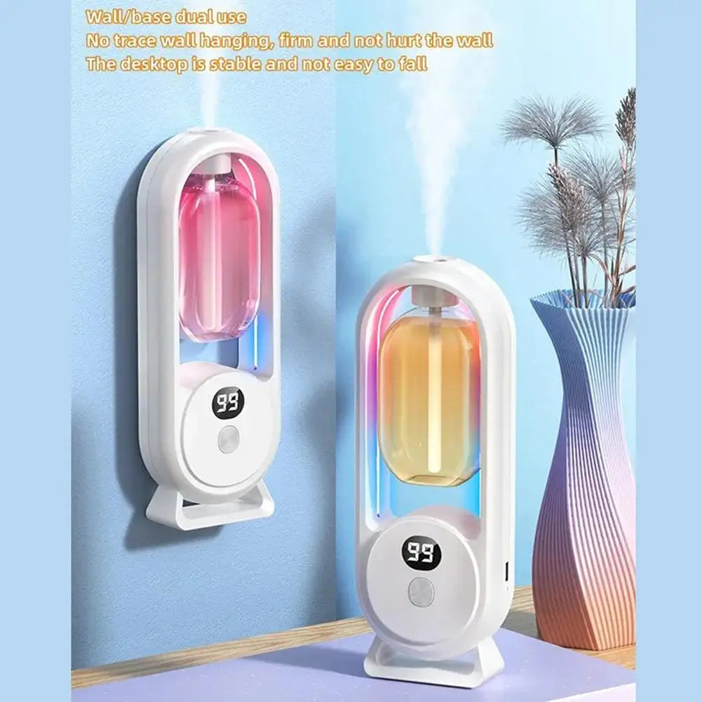 Automatic Fragrance Diffuser, USB Powered Essential Oil Diffuser with Spraying & Light, Home Fragrance for Living Room, Bedroom