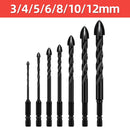 Cross Hex Drill Bit Set For Concrete Porcelain Tile Glass Metal Professional Multifunction Drill Bits Kit Tools Carbide Drills
