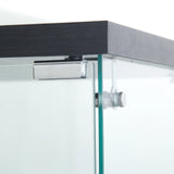 Anajqaqia Glass Display Cabinet with LED Light, with 4 Shelves 2 Doors, 80.49x36.49x163.9cm, Black