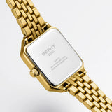 Relógio Feminino Quadrado BERNY Luxo – Quartz em Aço Inoxidável à Prova D'Água