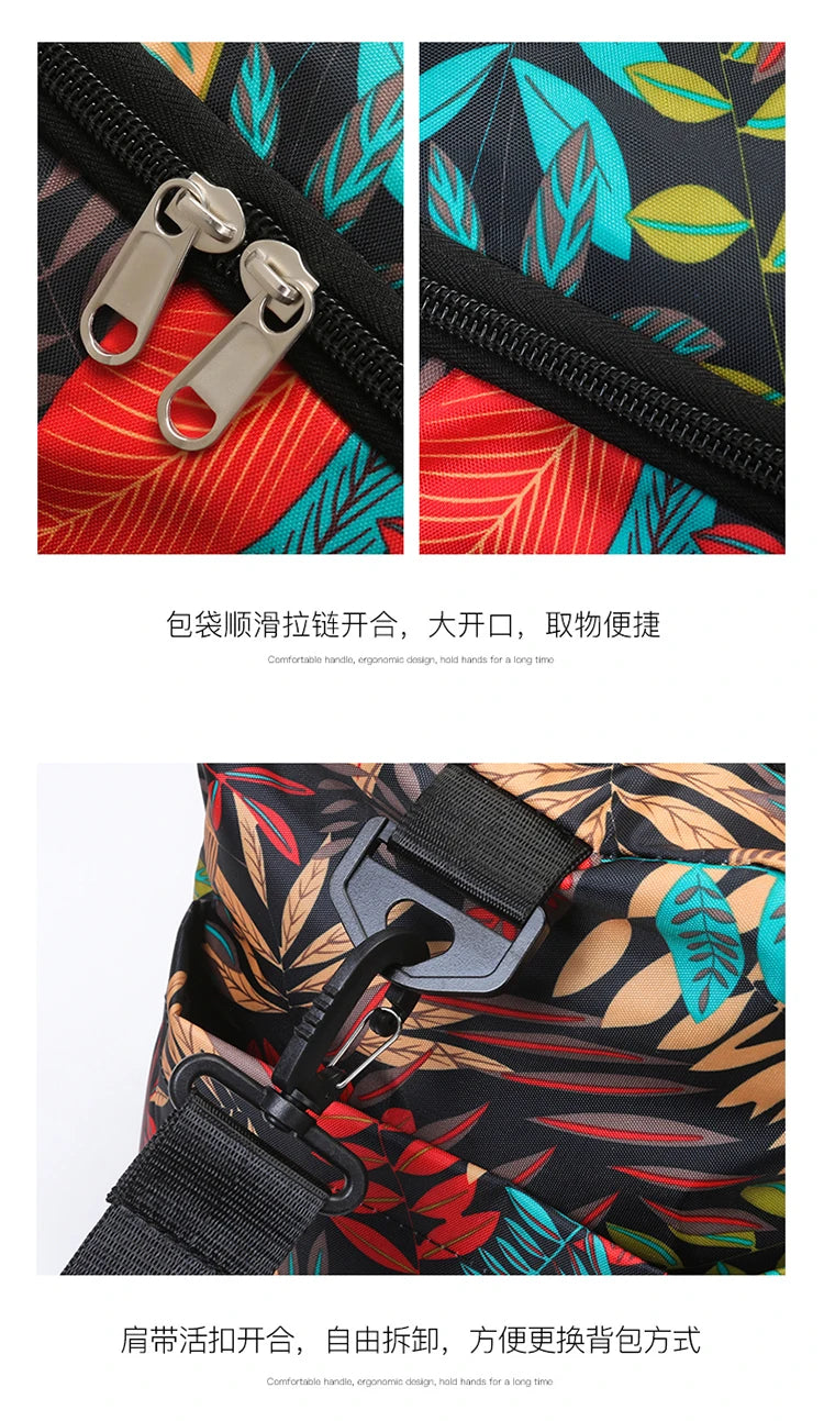 Oxford Leaves Large Capacity Travel Tote 2026 New High Quality Durable Bags Portable Daily Commute Versatile Travel Bags
